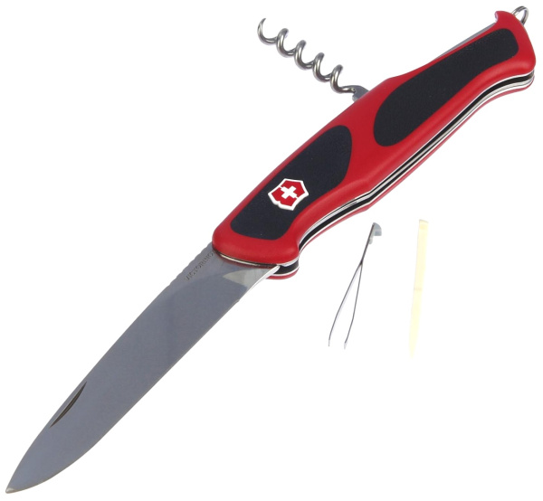 Нож Victorinox RangerGrip 55, 130мм, 12 функций (красный/черный)